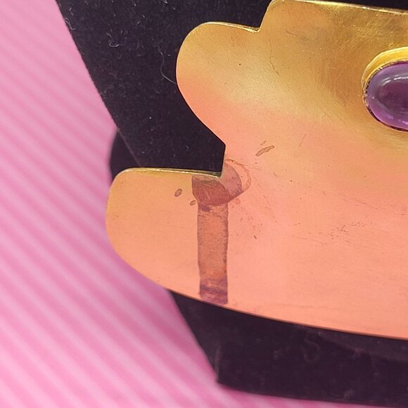 Ana Srdic S Africa Lapis Lazuli Beaded Gold Vermeil Amethyst Cabochon Necklace - Picture 5 of 14